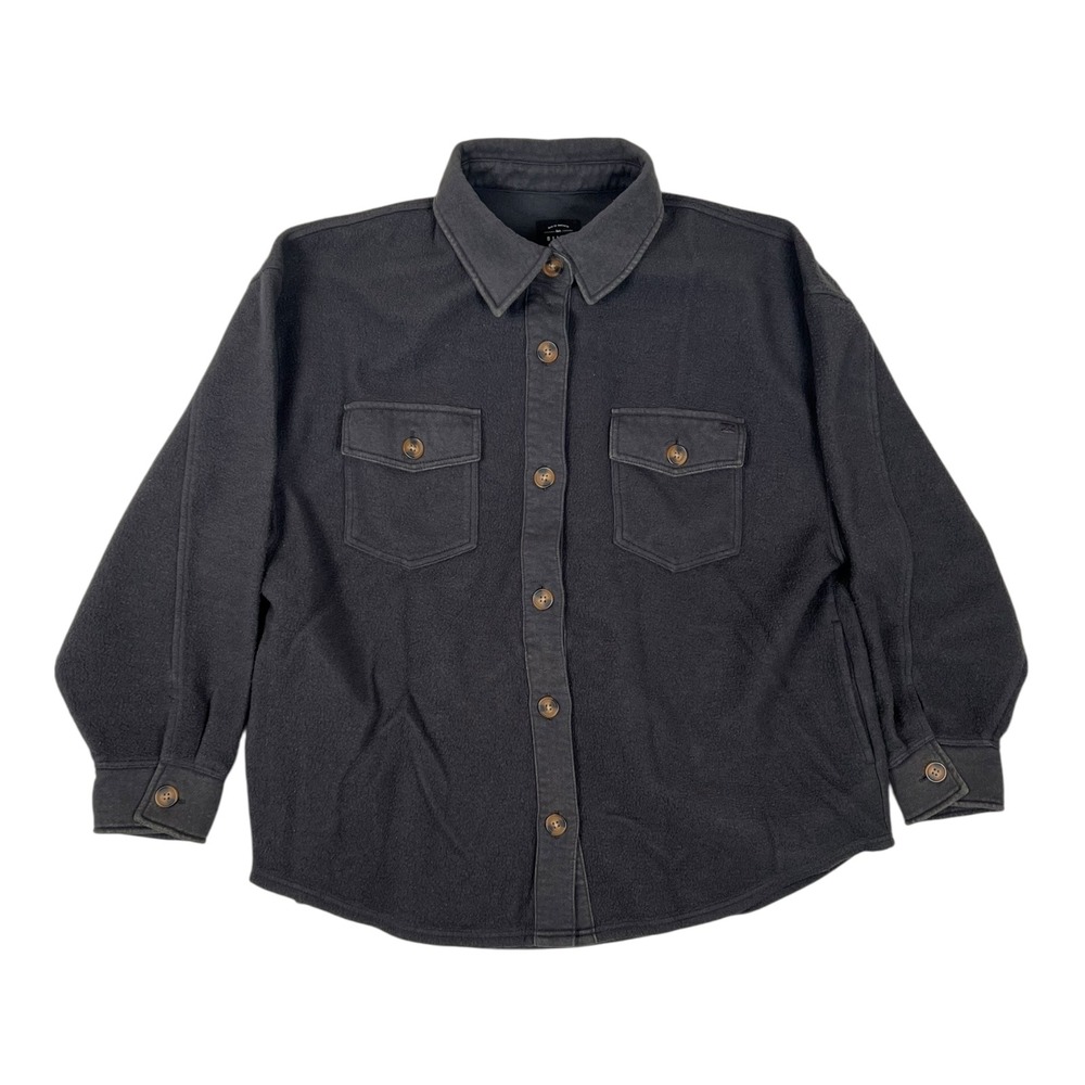 Vintage Billabong Jacket Mens Medium Gray Fleece Shirt Shacket Button Front Y2K